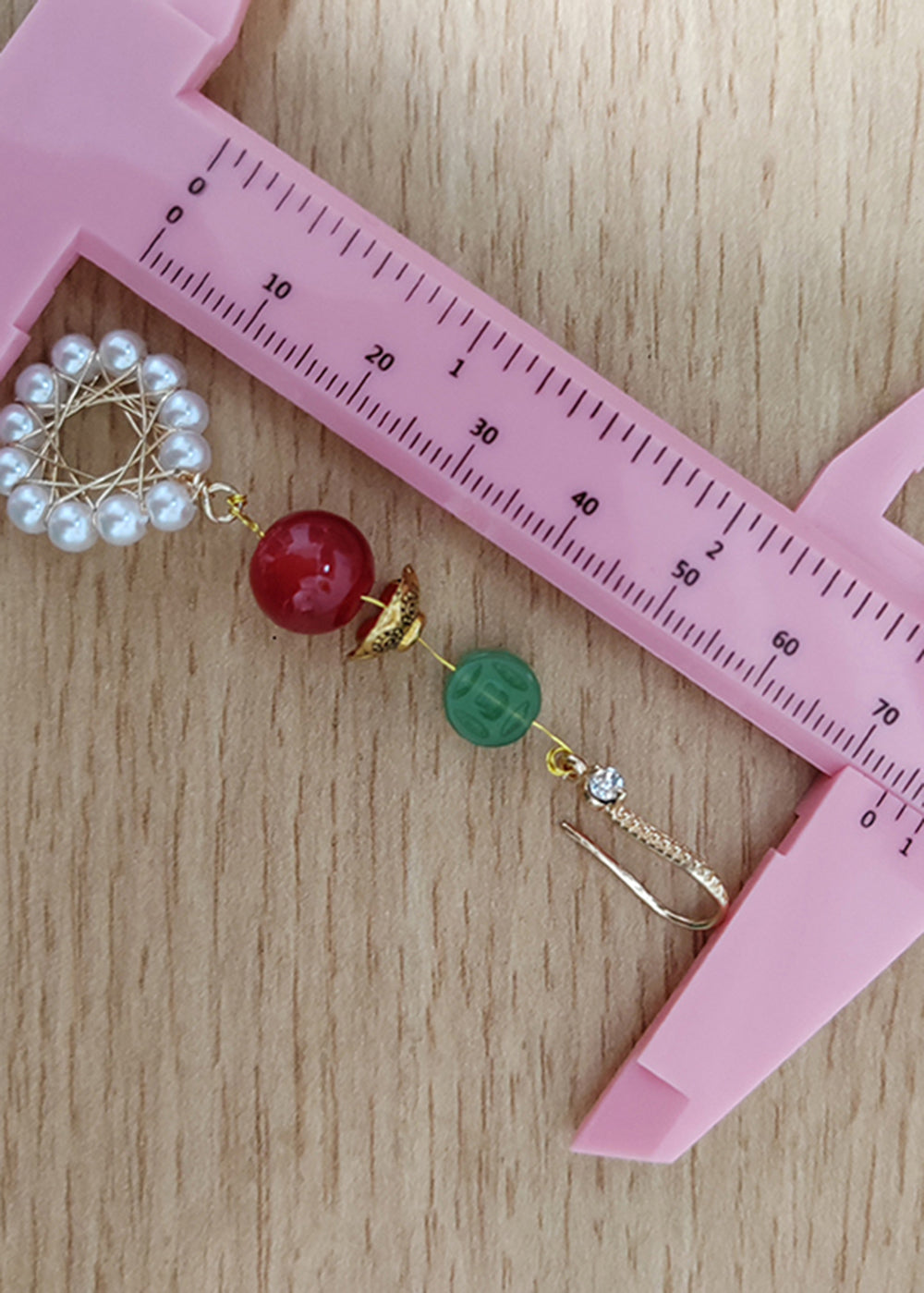 Sunflower Pearl Coral Long Drop Earrings