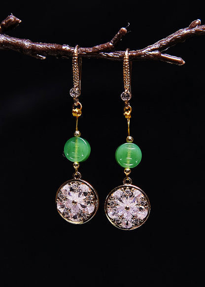 Diy Purple Zircon Classy Jade Drop Earrings