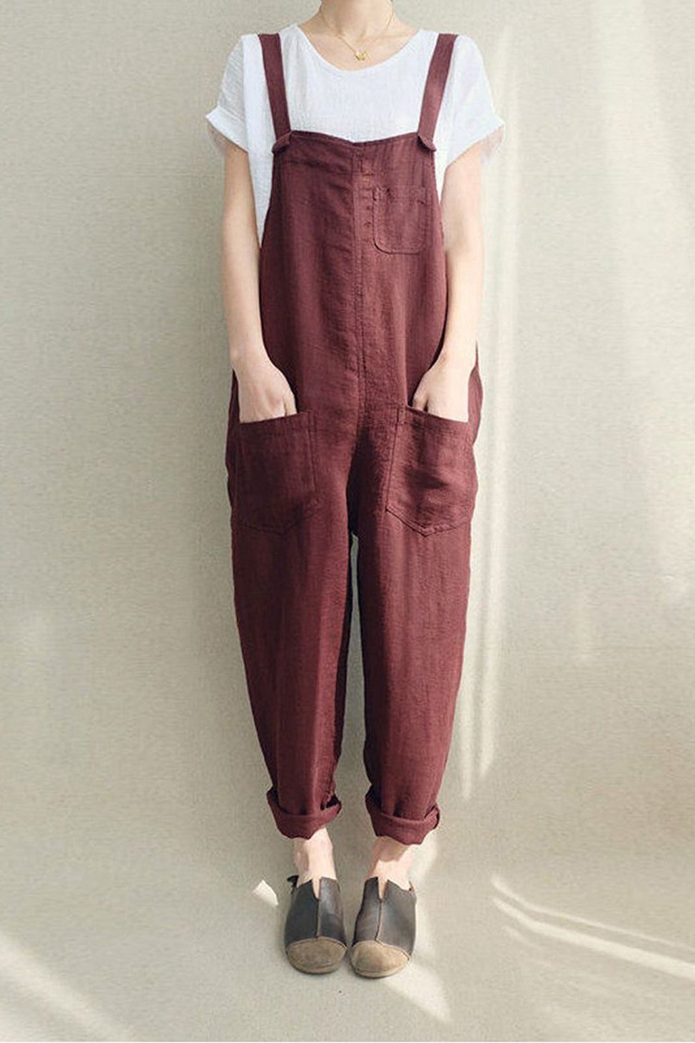 Linen Jumpsuits Overalls Pants With Pockets Linen Harem Pants