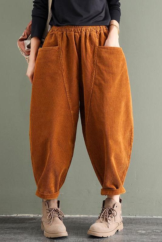 Limited Stock- Elastic Waist Corduroy Cotton Handmade Pants
