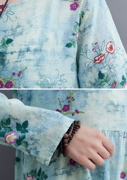 Retro Printed Dress Summer