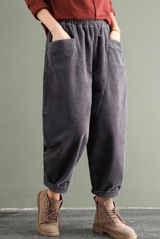 Limited Stock- Elastic Waist Corduroy Cotton Handmade Pants