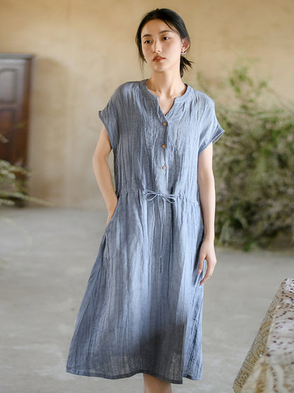 Summer Strap Wrist Linen Dress