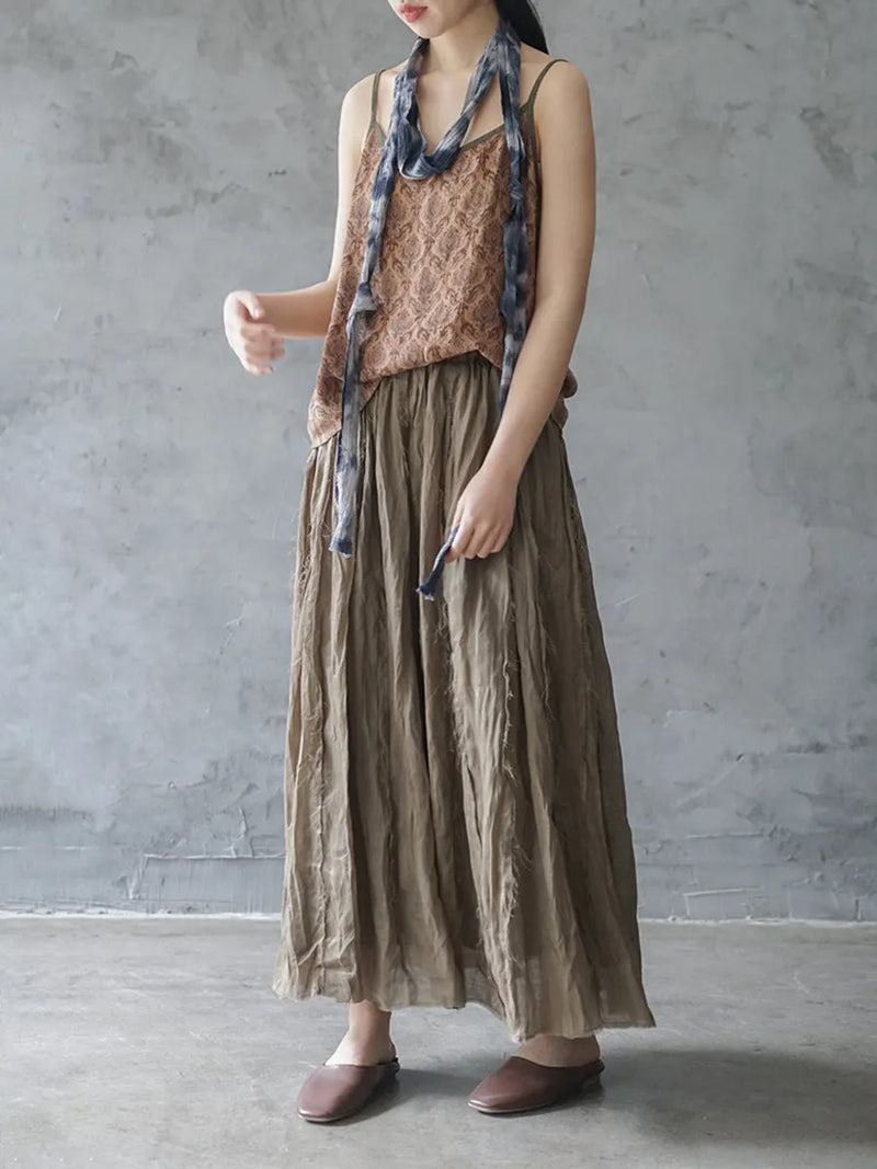 Summer Print Linen Vest