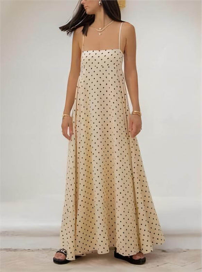 Sleeveless Geometric Print Halter Maxi Dress