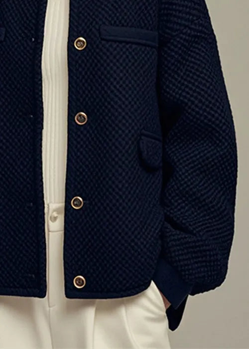 Loose Black Button Cotton Coats Winter