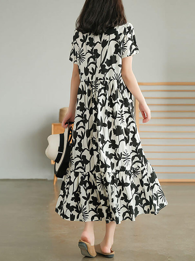 100% Cotton O-neck Dress