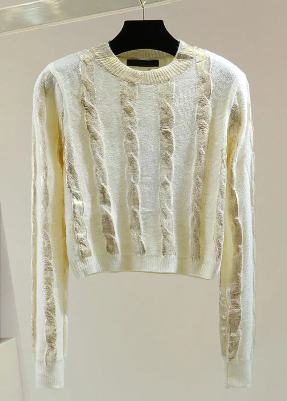 French Black O-neck Cozy Cotton Knit Sweaters Winter