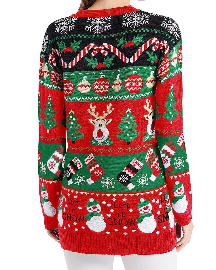 Loose Knit Christmas Cardigan Sweater