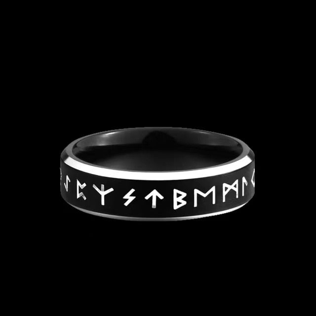 Black Viking Runes Ring