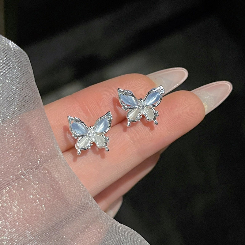 Blue Butterfly Stud Earrings