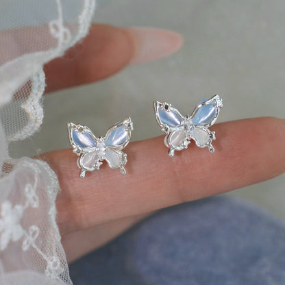 Blue Butterfly Stud Earrings