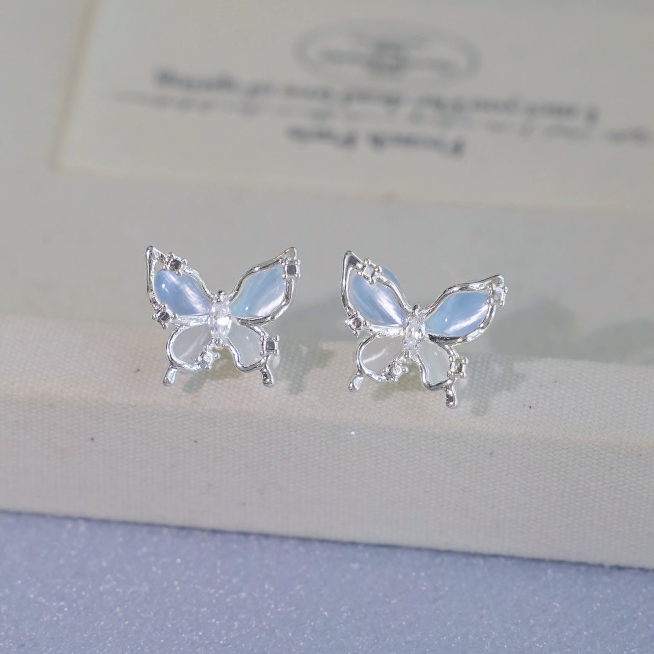 Blue Butterfly Stud Earrings