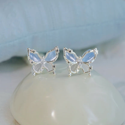 Blue Butterfly Stud Earrings
