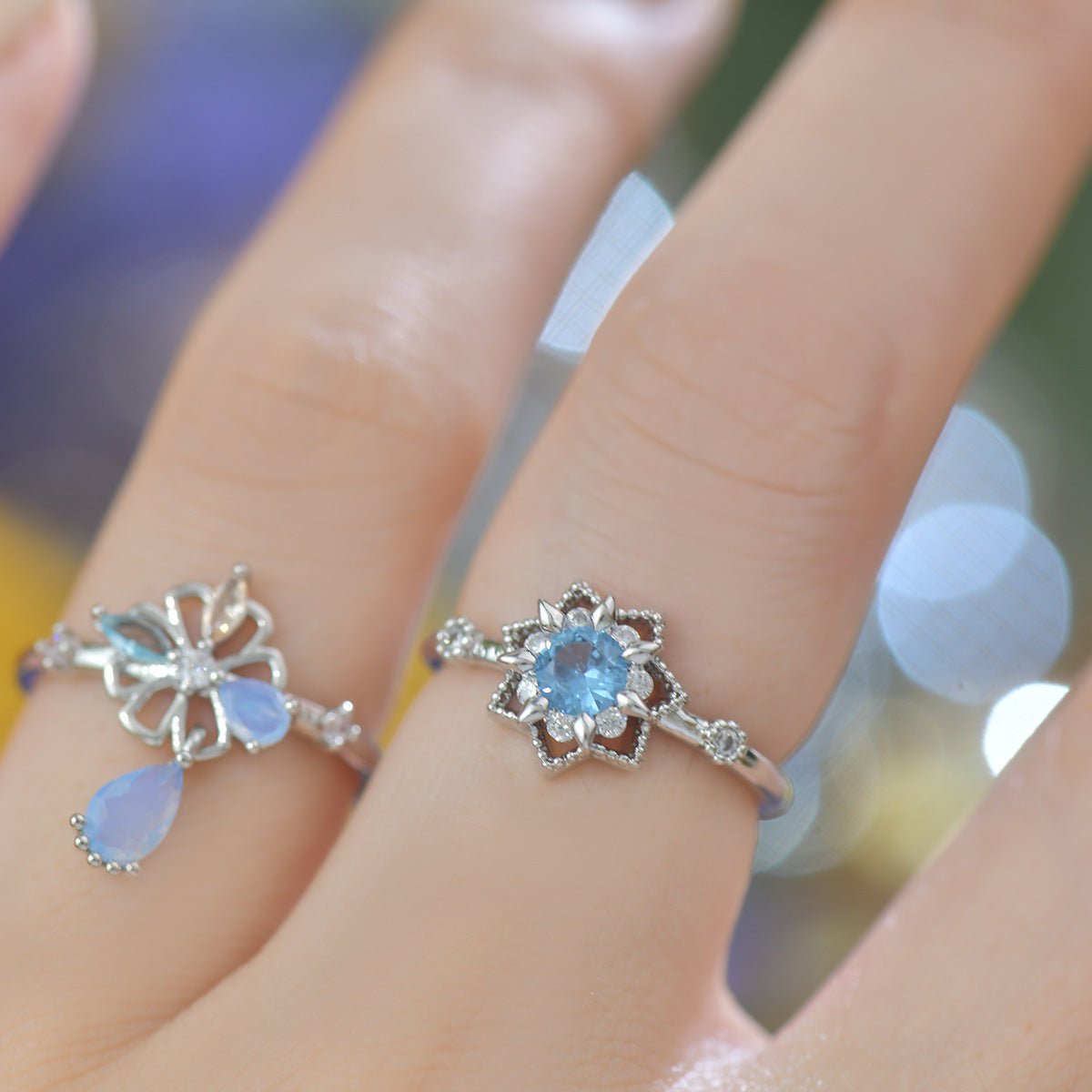 Blue Snowflake Ring