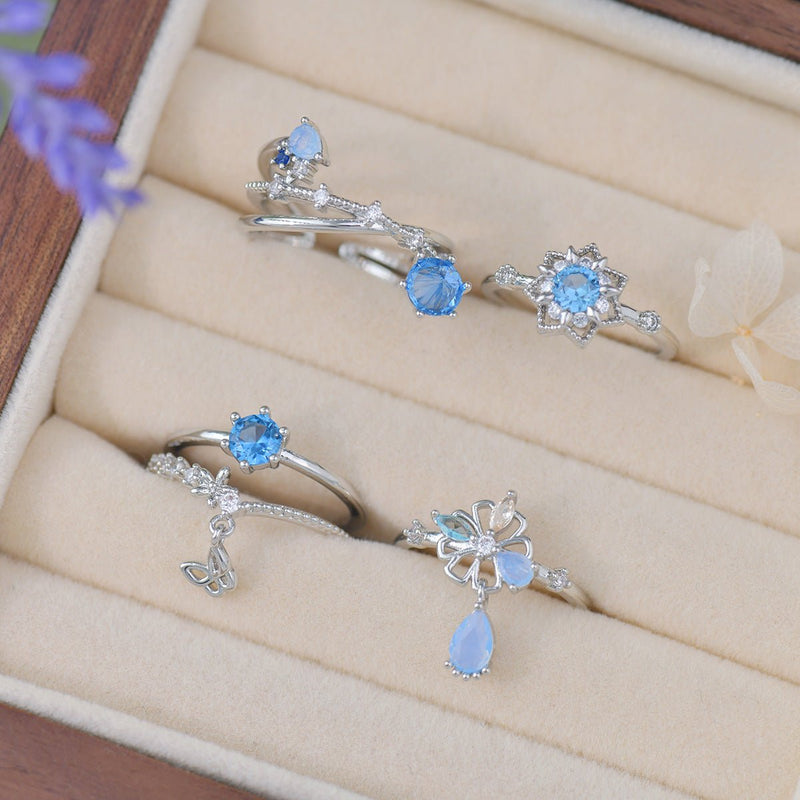 Blue Snowflake Ring