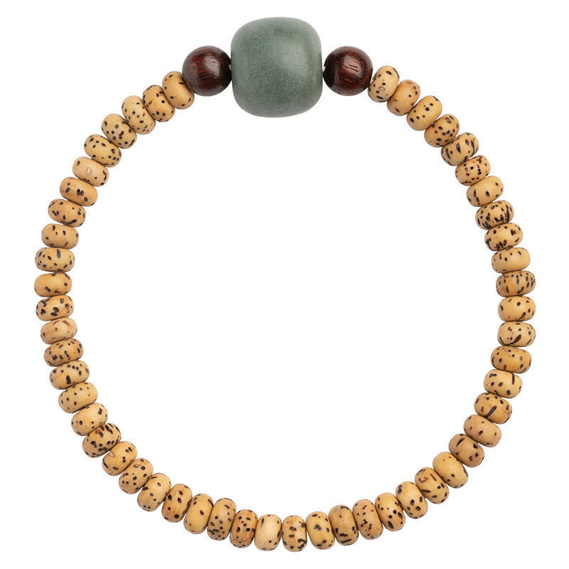 Bodhi Seed Small Leaf Red Sandalwood Wisdom Bracelet for Spiritual Protection