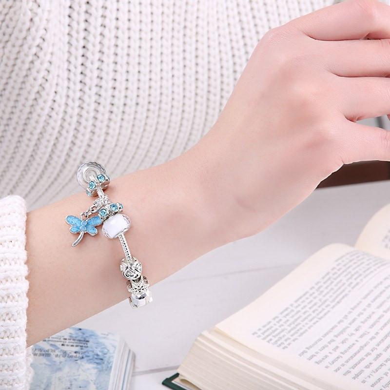 Blue Dragonfly Charm Bracelet