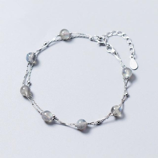 Romantic Moonstone Silver Bracelet