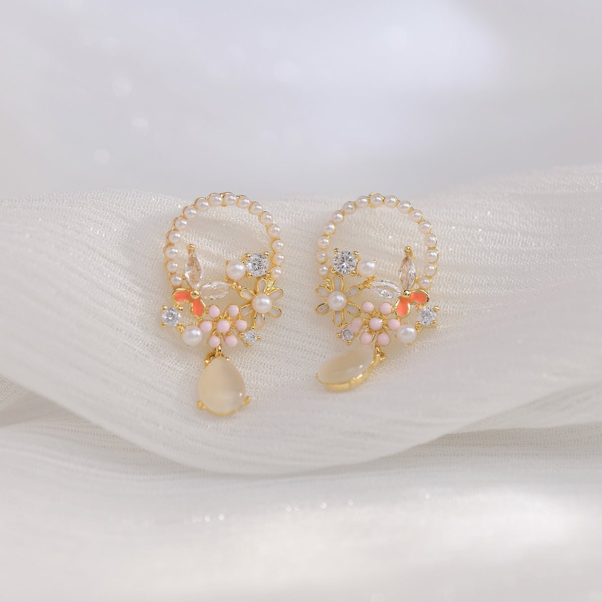 Lyric Butterfly Flower Earrings