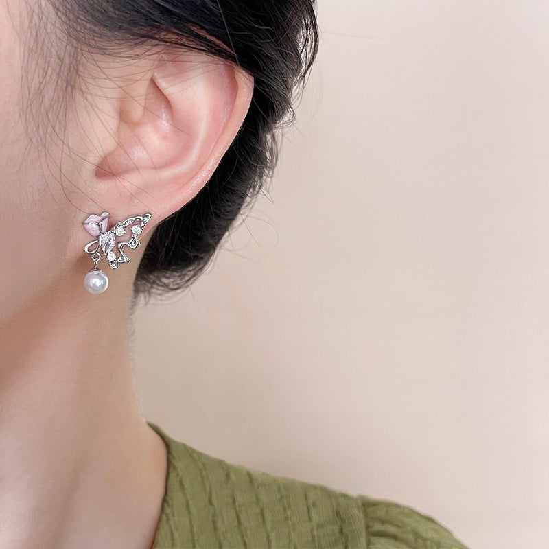 Butterfly Rose Earrings