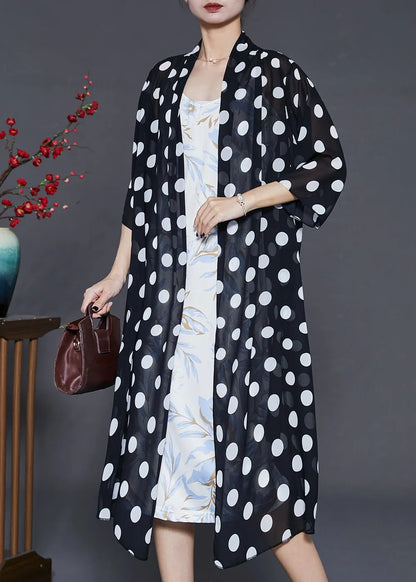 Diy Black Oversized Print Chiffon Upf 50+ Cardigans Summer