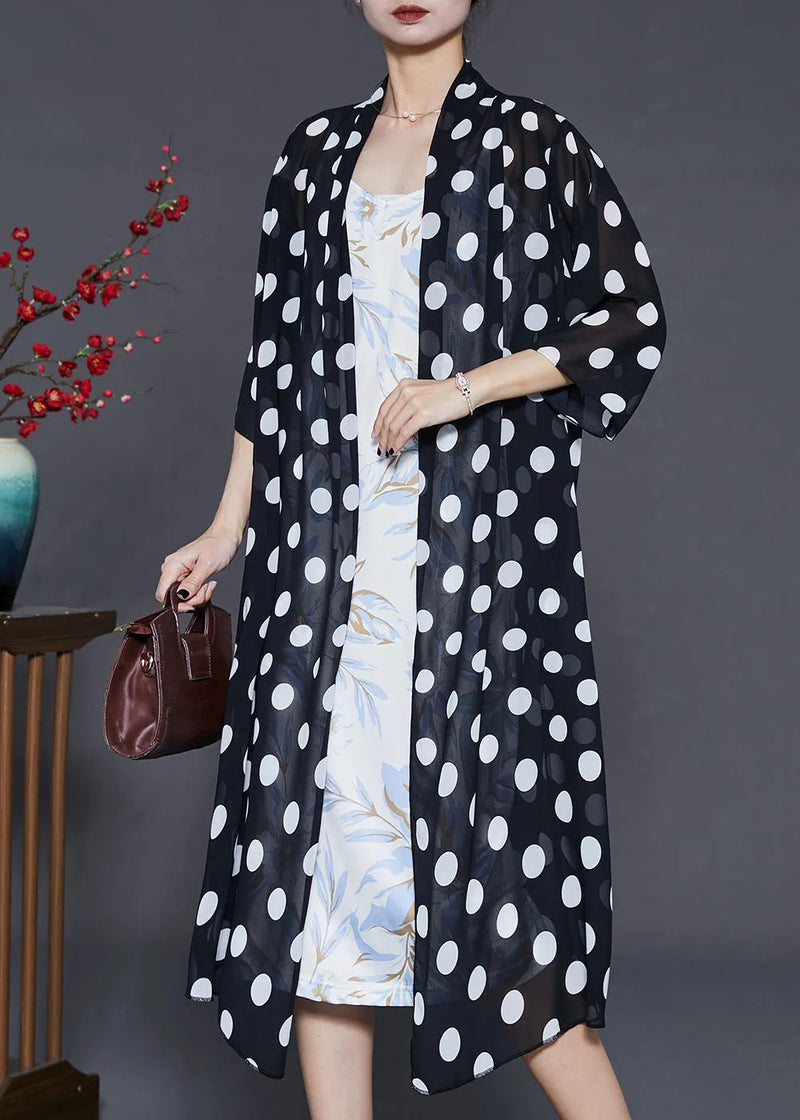 Diy Black Oversized Print Chiffon Upf 50+ Cardigans Summer