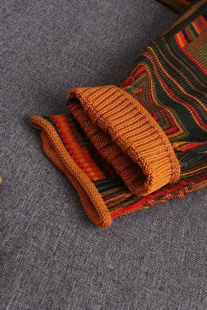 Knitted Thin Single Breasted V-neck Sweater
