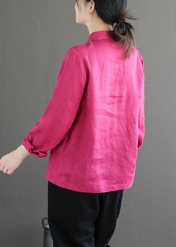 Green Peter Pan Collar Patchwork Summer Linen Blouses Long Sleeve