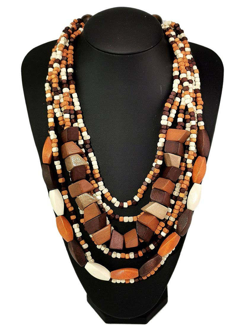 Multi-layered Beaded Long Necklace