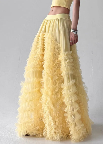 Yellow Original Design Tulle Skirt Summer