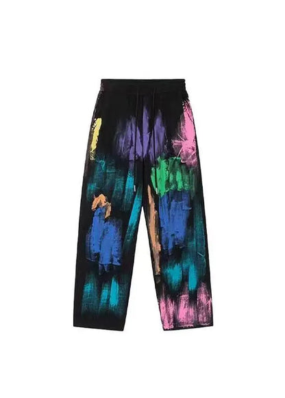 Tie Dye Elastic Waist Wide Leg Pants Summer