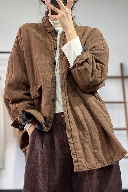 Retro Double Pocket Padded Jacket