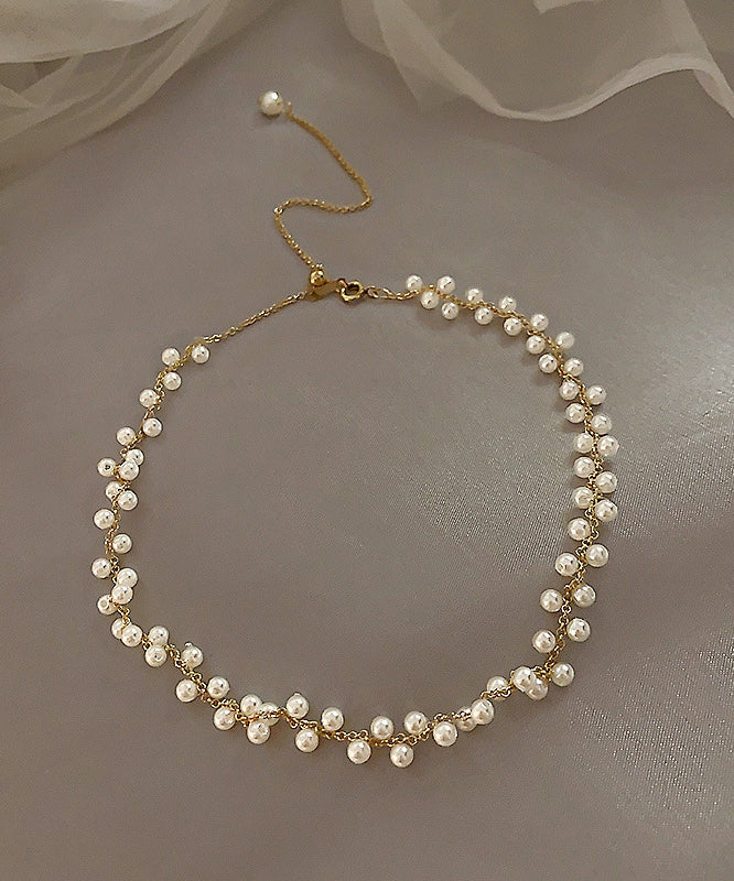 Diy Gold Alloy Pearl Tassel Charm Bracelet
