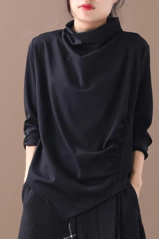 Limited Stock- Lotstrends Pure Color Irregular Hem Drawstring T-shirt