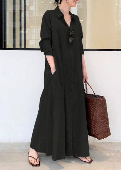 Army Green Oversized Cotton Robe Dresses Spring