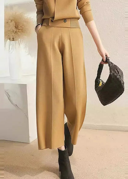 Camel Top and Skirts Knit 2 Piece Outfit Fall