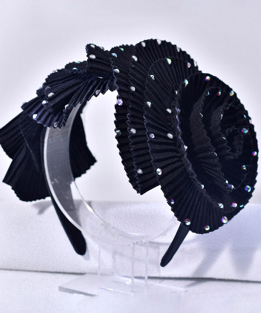 Boutique Black Acrylic Zircon Flora Hairpiece