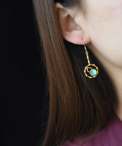 Gold Silver Overgild Gourd Drop Earrings