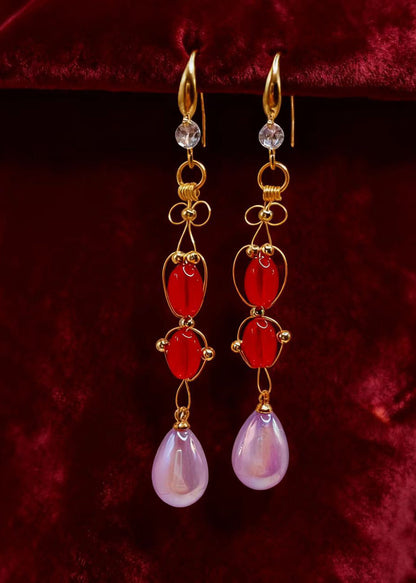 Lavender Tasseled Acrylic Drop Earrings