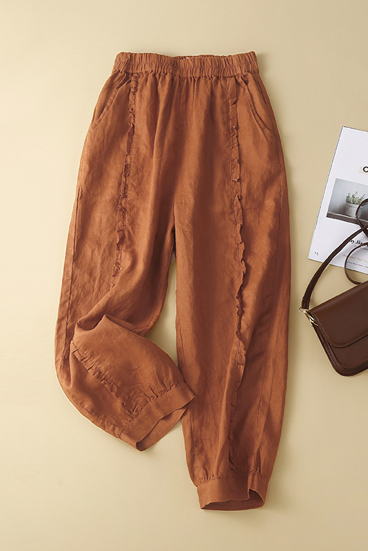 Summer Cotton Pants Stitching Harem Pants