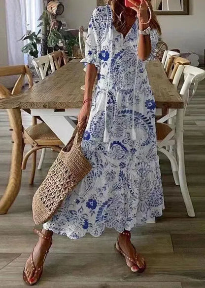 White Ruffled Hollow Out Cotton Party Dress Summer