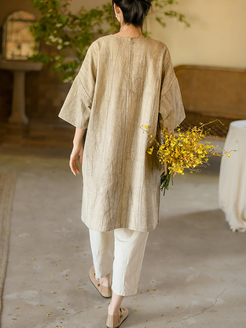 Summer Loose Linen Short Dress