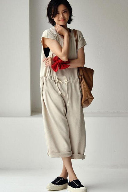 Limited Stock- 100% Cotton Cinched Jumpsuits