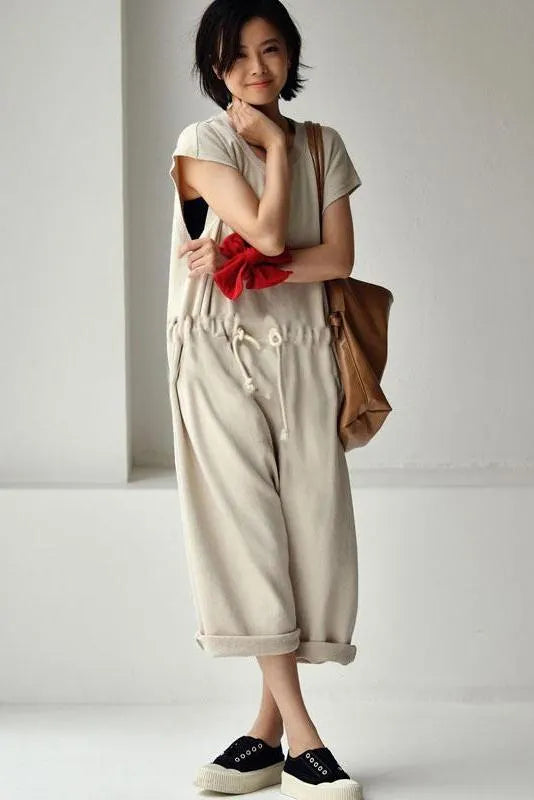 Limited Stock- 100% Cotton Cinched Jumpsuits