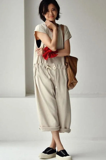Limited Stock- 100% Cotton Cinched Jumpsuits