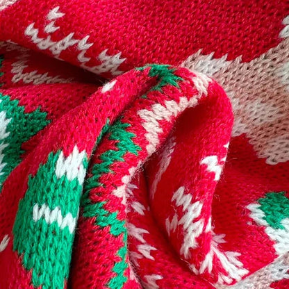 Christmas Knit Sweater with Snowflake Motif