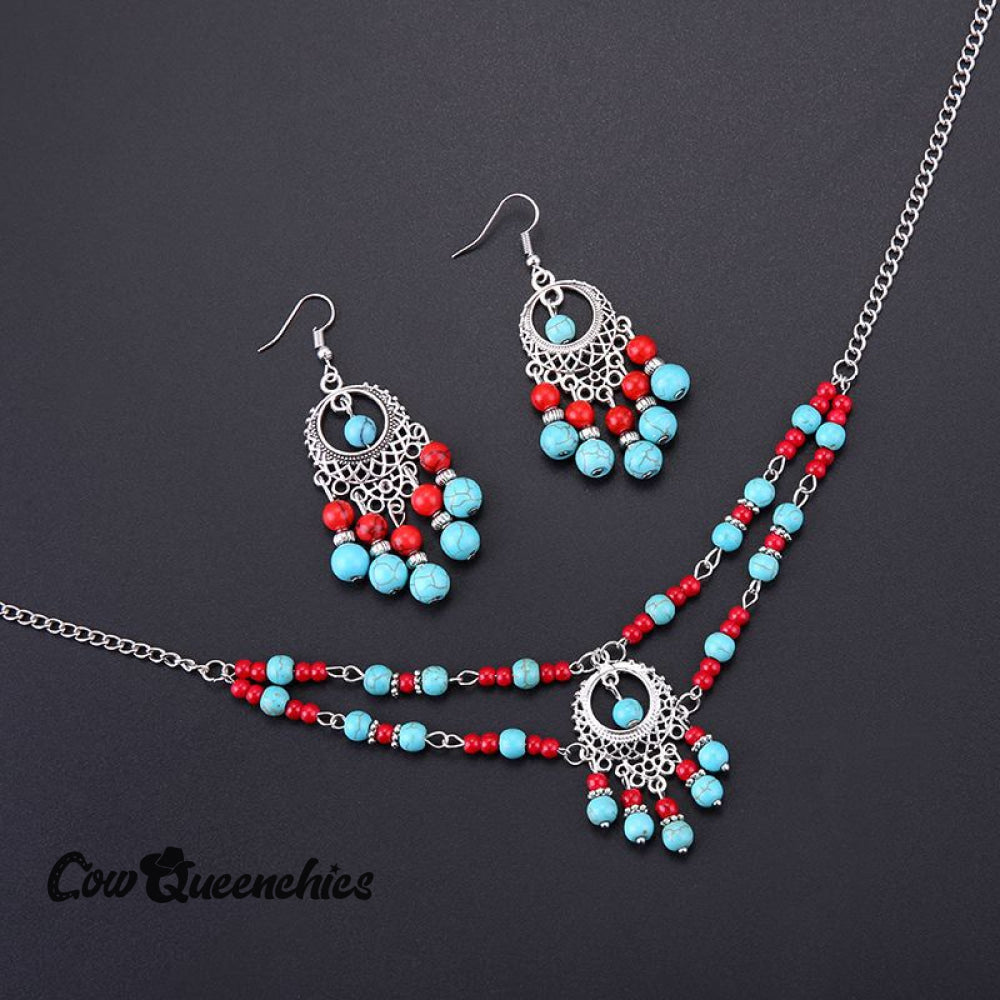 Tassel Necklace Earrings Set