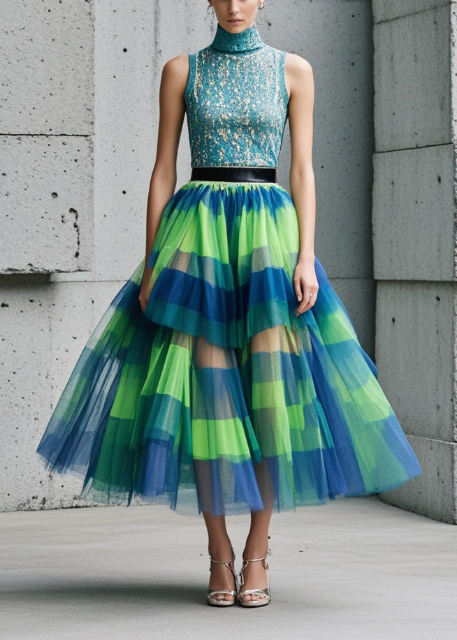 Colorblock Exra Large Hem Tulle Beach Skirt Fall