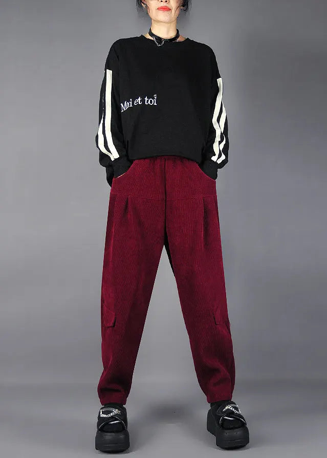 Mulberry Oversized Pockets Corduroy Pants Spring